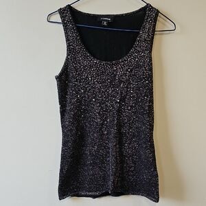 Le Chateau Glittery Black XS Tank Top